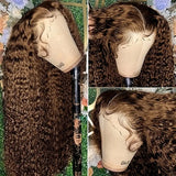 Chic 26-Inch Chocolate Brown Curly Wave Lace Front Wig - HD Pre-Plucked, Glue less with Natural Hairline & Youngsters Hairs, 100% Density, Versatile 13x4 Large Lace Frontal, Perfect for All Skin Tones