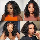 13x4 Water Wave Frontal 14 Inch Curly Bob Wig Wet and Wavy For Women