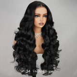 Glue less Body Wave Lace Front Wig - 250% Density, Pre-Plucked & Cut, HD 6x4 Closure, Heat Resistant Human Hair, Easy Put-On Design, Black